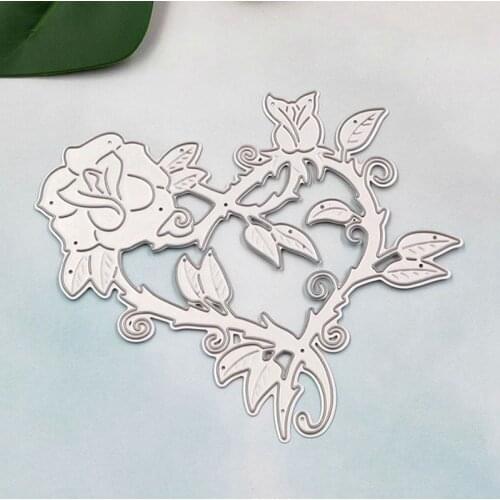 DIY Heart Rose Shaped Decoration Metal Steel Frames Cutting Dies DIY Scrap Booking Photo Album Embossing Paper Cards