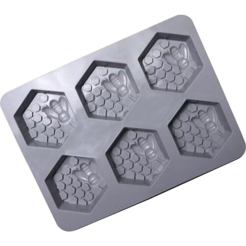 Honey Bee Silicone Cake Mold DIY Handmade Craft 3D Soap Modeling Diamond Shaped 6 Forms Mould Bread Making Supplies