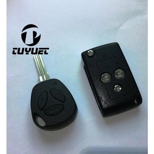 3 Buttons Modified Flip Folding Replacement Car Blank Key Shell For Lada Remote Case Cover Fob