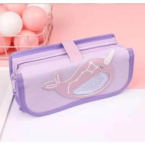 Student Pen Bag,Handbag,Fashion Quicksand Canvas Student Pencil Case