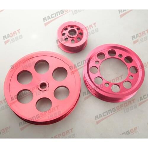Light-weight Crank Pulley Kit For T-o-y-o-t-a Supra 3.0 V6 JZA80 3 Pulley Red