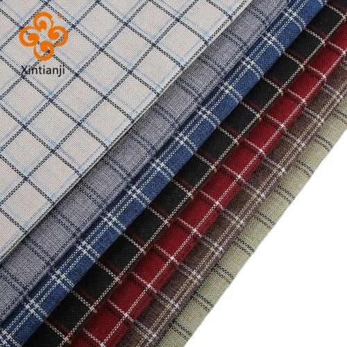 Japan Style Bonded Faux Linen Plaid Coating Upholstery Sofa Fabric By The Yards Storage Cushion Home Cloth 45cm*145cm TJ1645