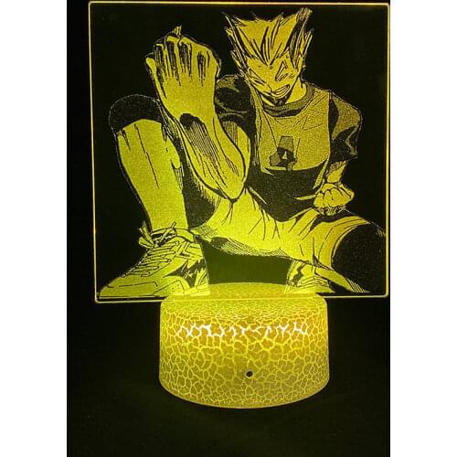 Yu Nishinoya Haikyuu 3D Picture Lamp Smart Phone Control 16 Color Remote Teenager Bedroom Bedside Lamp Reading Lamp Anime Fans