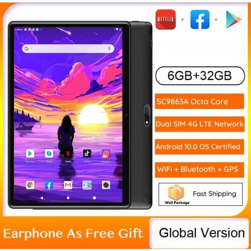 10 Inch 1280x800 IPS Screen Android 10.0 Tablet PC Octa-core 6GB 32GB Dual SIM Card Slots 4G Phone Call With GPS Bluetooth WiFi