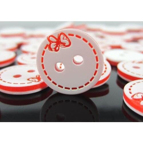 100pcs/Lot 2 Holes Mixed Round Bowknot Resin Buttons For Clothes Crafts Sewing Scrapbooking DIY Accessories