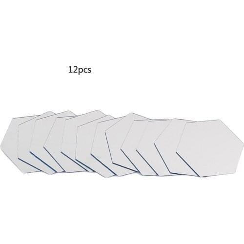 12PCS Hexagon Removable Waterproof Self-adhesive Mirror Stickers Home Bathroom Kitchen Wall Stickers Kitchen Decoration