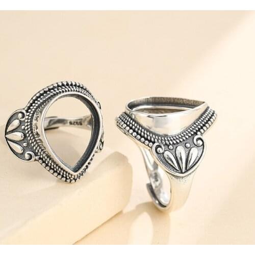 13*17mm 925 STERLING SILVER Semi Mount Bases Blanks base blank Pad rings ring Setting set jewelry gift A5491