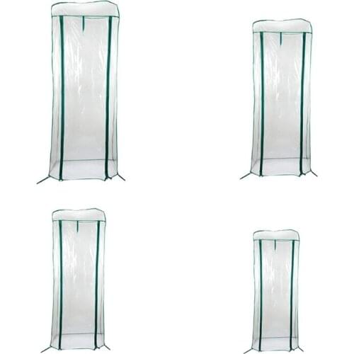 2/3/4/5 Tier Greenhouse PVC Cover wih Roll-Up Zipper Door Plant Grow Bags Tent