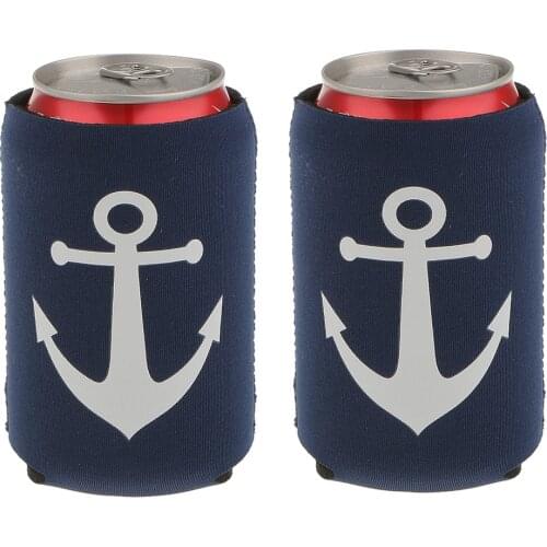 2pcs Nautical Anchor Soda Beer Bottle Tin Can Cooler Chilling Sleeve Holder Wedding Party Favors Couple Gift Birthday Decoration