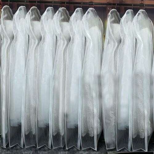 200cm Large Size Bridal Gown Garment Bags For Long Wedding Dresses Clothes Carry Cover Storage Protector Bag Side Zipper Gusset