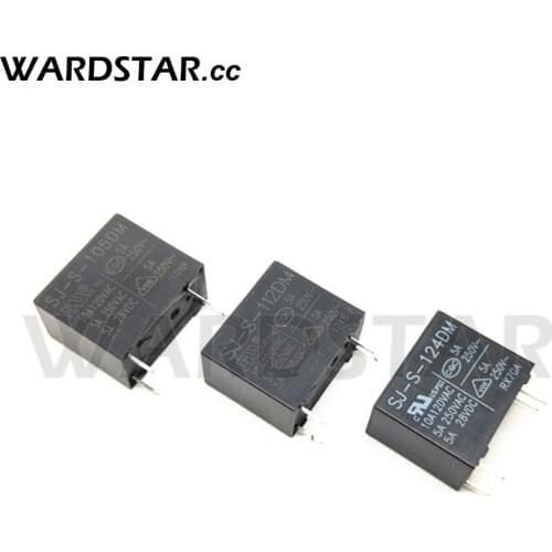5pcs Relay SJ-S-105DM SJ-S-112DM SJ-S-124DM 5A 4pins DC5V DC12V DC24V Relays