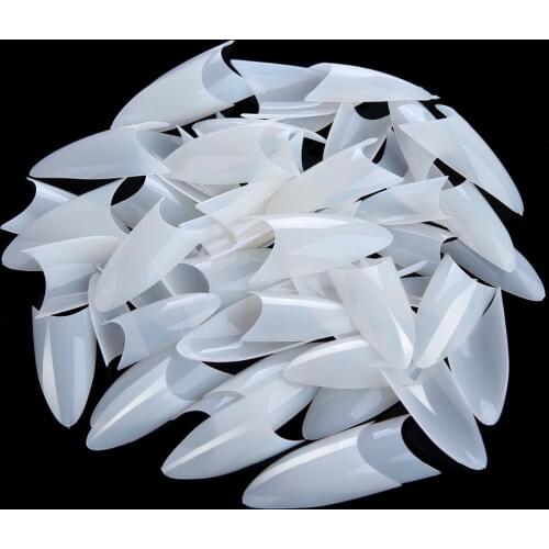 Makartt 500Pcs Stilettos Nails Sharp Nail Art Acrylic False Nail Tip White / Clear / Natural Choose For DIY and Salon