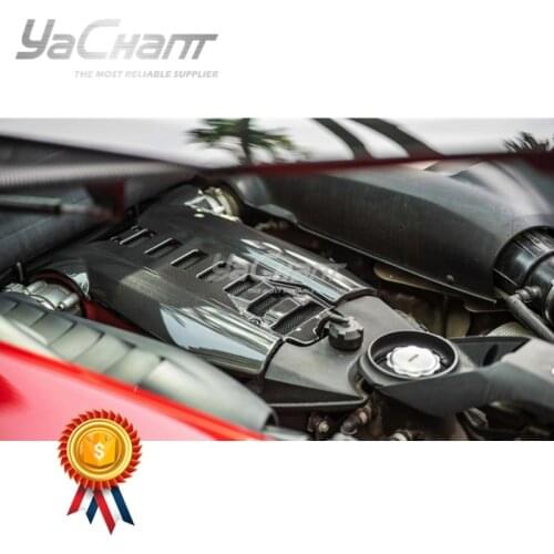 Car-Styling Accessories Dry Carbon Fiber Plain Cover Weave Engine Cover Fit For 2015-2019 F488 GTB & Spider Engine Cover DCF