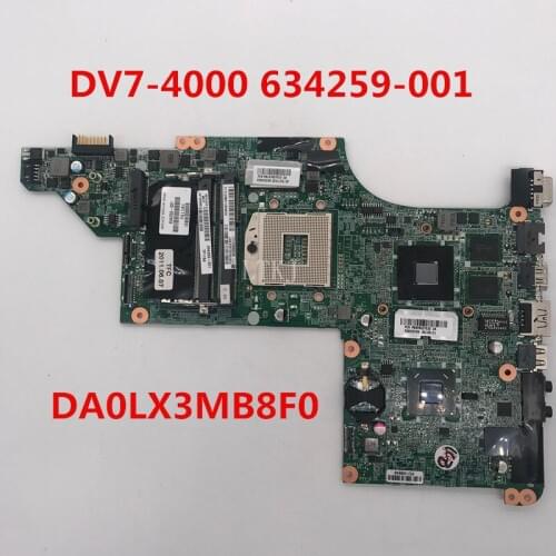 Free shipping For Pavilion PAVILION DV7-4000 DV7T-5000 DV7-5000 Laptop motherboard 634259-001 DA0LX3MB8F0 100% working well
