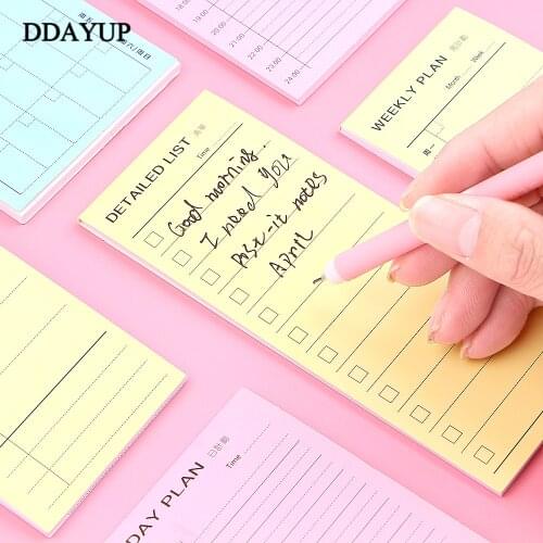 1Pcs Memo Pad Daily Weekly Month Planner Check List Portable Small Book Memo Pad Sticky Notes Stationery School Supplies