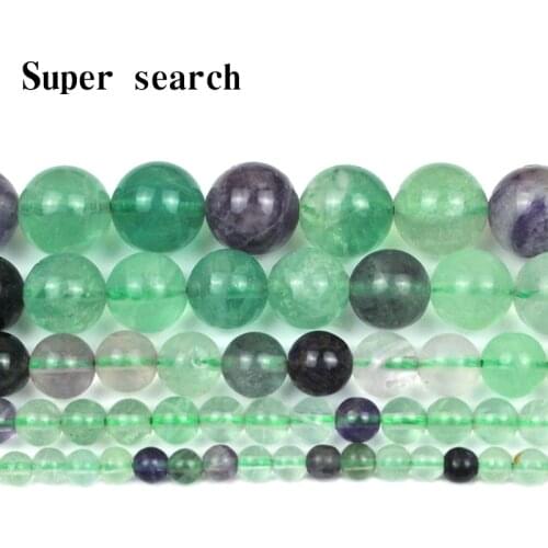 Natural Stone Beads Green Fluorite Round Bead 4 6 8 10 12MM crystal Beads Jewelry Making Diy Jewelry Ladys hand chain