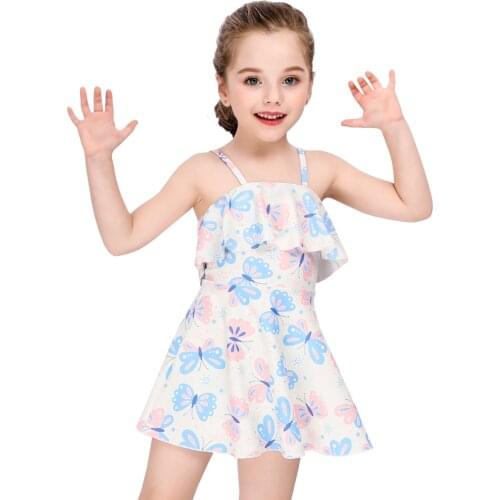 One Piece Girls Swimsuit Kids Summer Bikini Bathing Suit Adjustable Strap Beach Cute Swimwear Toddler Baby Children Wear Pool