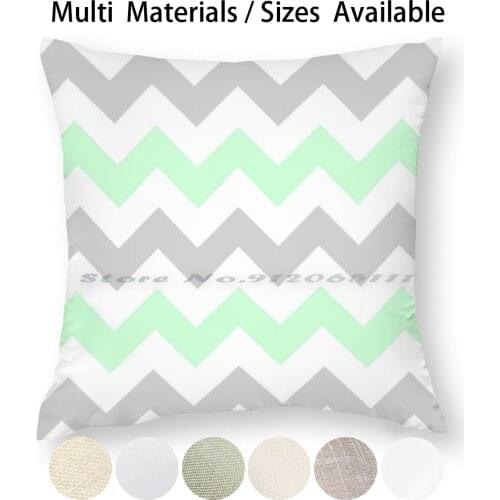 Pillow Case Throw Pillow Cover Cotton Linen Flax Pattern Mint Green Grey Gray Creative Trending Vintage Gift Small Big Size