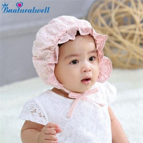 Baby Cotton Retro Bonnet Children Girls Lovely Beanie Girls Summer Caps Newborn Granny Hat Milk Maid Cap Photo Props H206D