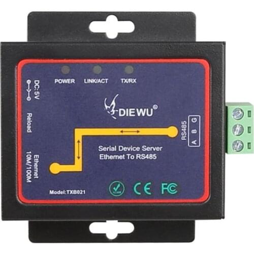 DIEWU Ethernet RJ45 to RS485 Converter Industrial Serial Device Server Ethernet adapter TCP/RTU/UDP Converter