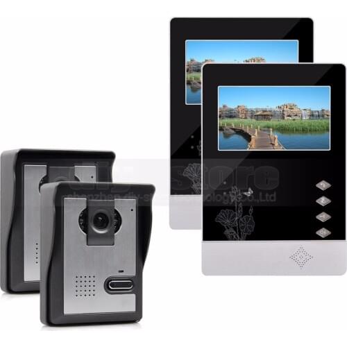 DIYSECUR 4.3 inch TFT LCD Indoor Monitor + 600 TVLine HD Camera IR Night Vision Video Door Phone Video Intercom 2V2
