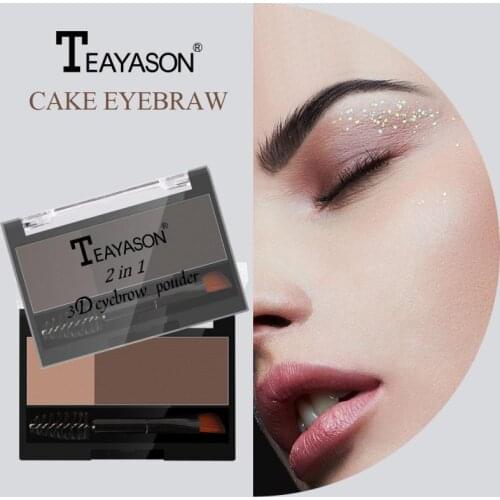 Two-color Waterproof Eyebrow Powder With Eyebrow Brush Adjustable Natural Lasting Eyebrow Powder Enhancers Shadow TSLM1