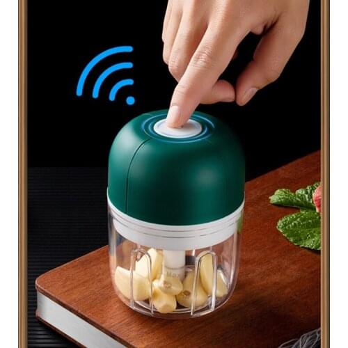 Electric Garlic Chopper Handheld Wireless Garlic Press Masher Mincer Vegetable Chili Meat Food Processor USB Blender