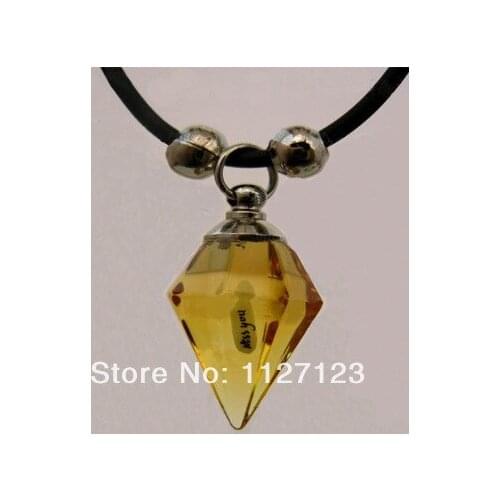25pcs/lot yellow cone Rice vials pendants rice vial pendant perfume empty glass bottle glass spray perfume bottl