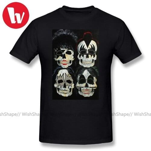 Kiss Band T Shirt Skull Print Killer Kiss Summer T Shirts For Men Short Sleeve T-Shirt Graphic Classic Music Tee Shirt Plus Size