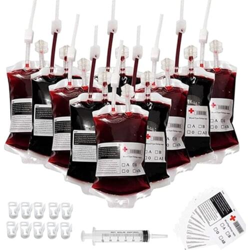 400ml Halloween Cosplay Drink Container Bag Vampire Blood Pouch Props Zombie Beverage Drinks Bags Water Bottle Party Decors