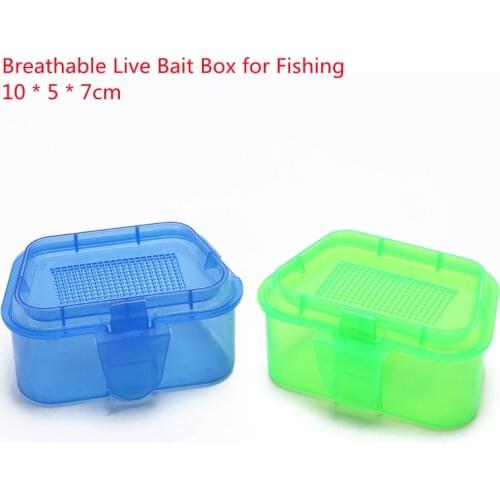 1pc High Quality Bait Container Box Fishing Accessories Color Random Plastic Fishing Live Bait Storage Box Earthworm Bloodworms