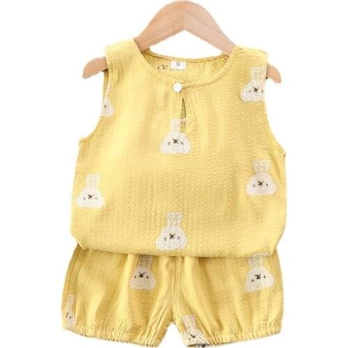 Summer Casual Children Cartoon Clothes Kids O-Neck T-shirt Shorts2Pcs/sets Baby Boy Girls Clothing New Toddler Formal Tracksuits