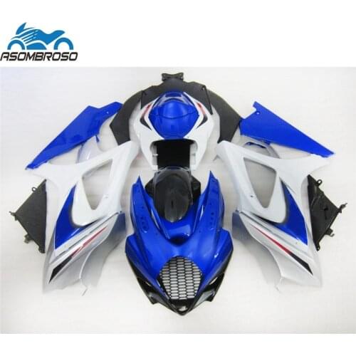 Hot selling bodywork Fairing kit for SUZUKI K7 GSXR 1000 2007 2008 white blue black plastic racing gsxr1000 fairings FM47