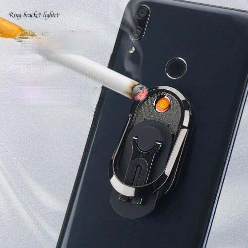 Multifunction Personalized Car Phone Holder Cigarette Lighter Ring Phone Holder Charging Lighter Briquets Et Accessoires Fumeurs