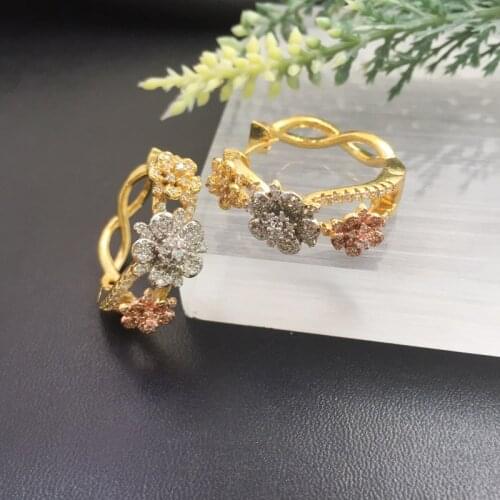 Vanifin Fashion Jewelry Hopeful Lucky Delicate Blossoming Flower Micro Plated Party Romantic Earrings Banquet Daily Best Gift