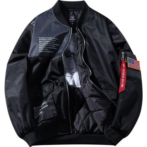 2020 Winter Vintage MA-1 Streetwear Hip Hop Military Coats Clothes American College Bomber Flight Air Force Pilot Jacket Men