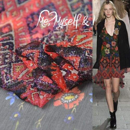 133cm*230cm 100% silk crinkle georgette gauze silk fabric flower design soft and sheer,SCG645