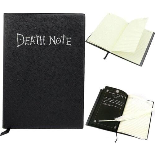 Anime Death Note Notebook Set Leather Journal and Feather Pen Journal Dead Note Diary Cartoon Book Pad for Gift
