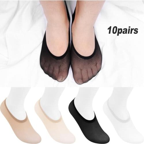 10Pairs Summer Women Thin Shallow-mouthed Invisible Boat Socks Breathable Casual Pure Color Fashion Cute Cycling Yoga Boat Socks