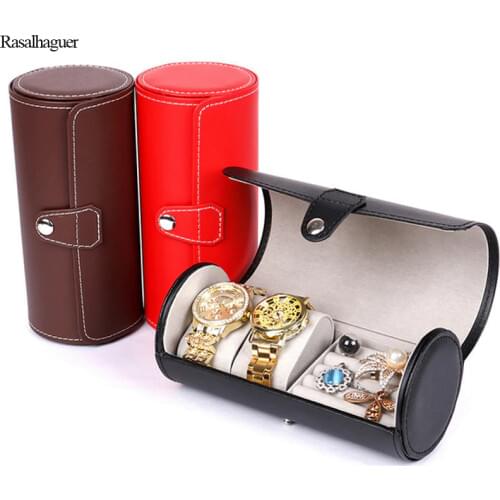 New Wristwatch Couple Bracelet Jewelry PU Leather Box Creative Design Both Watch Ring Display Gift Box Case Storage Travel Pouch