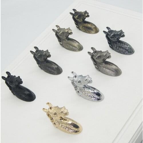Door Knocker Modern Minimalist Creative American Shoe Cabinet Wardrobe Drawer Door Handle Horsehead Animal Cabinet Knobs