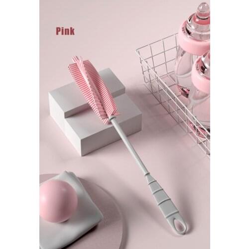Bottle Brush Cup Scrubbing Silicone Kitchen Cleaner For Washing Cleaning Silicone Baby Bottle Brush Cup Brush Long Handle