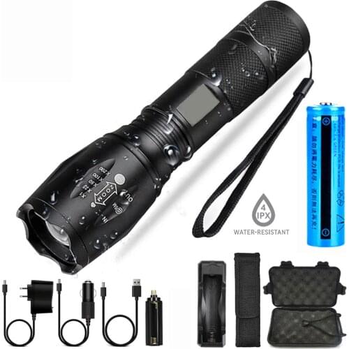 D2 Led flashlight Ultra Bright torch L2/V6 Camping light 5 switch Mode waterproof Zoomable Bicycle Light 18650 AAA Torch Lamp