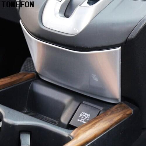 TOMEFON For HONDA CRV CR-V 2017 2018 ABS Chrome Carbon Fiber Paint Middle Console Gear Shift Knob Under Below Panel Cover Trim