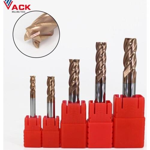 VACK HRC60 Carbide End Mill Keyseat Milling Cutter Tungsten Cobalt Alloy Cutting Tool CNC Maching Endmills 1 5 6 8 10mm Shank