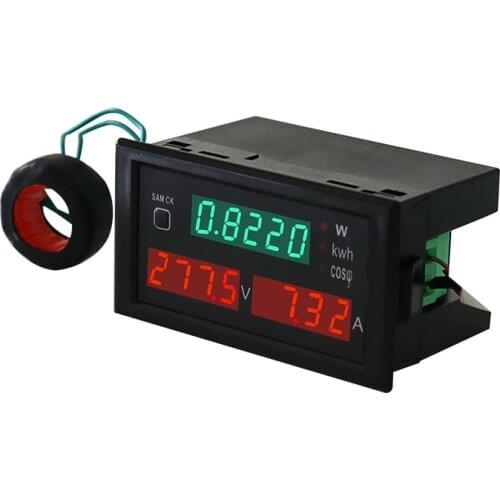 AC Voltmeter Ammeter KWH Power Energy Meter LED Digital Wattmeter Electric Meter With Reset Function 220V 380V 100A