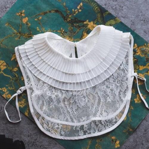 YSMILE Y Vintage Neck Fake Collar Elegant Clothes Accessories Three Layer Lace Ruffles Collars Droppshiping