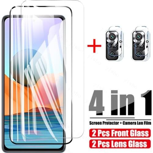 4 in 1 Tempered Glass For Xiaomi Redmi Note 10 Pro Note 10S 10 5G Screen Protector Camera Lens Film For Redmi Note 10 Pro Glass