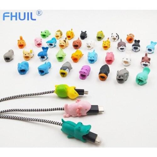 Cute Bite Mobile Phone Cable Protector Winder Usb Charger Data Cable Protect Case Cartoon Cord Cable Organizer Holder Cover