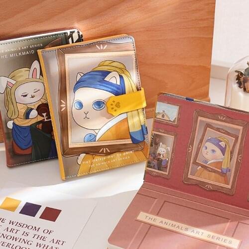 Hello Cat Art Creative A6 Diary Undated Yearly Monthly Plan+Free Pages 160P Cartoon Journal Book Notebooks Gift